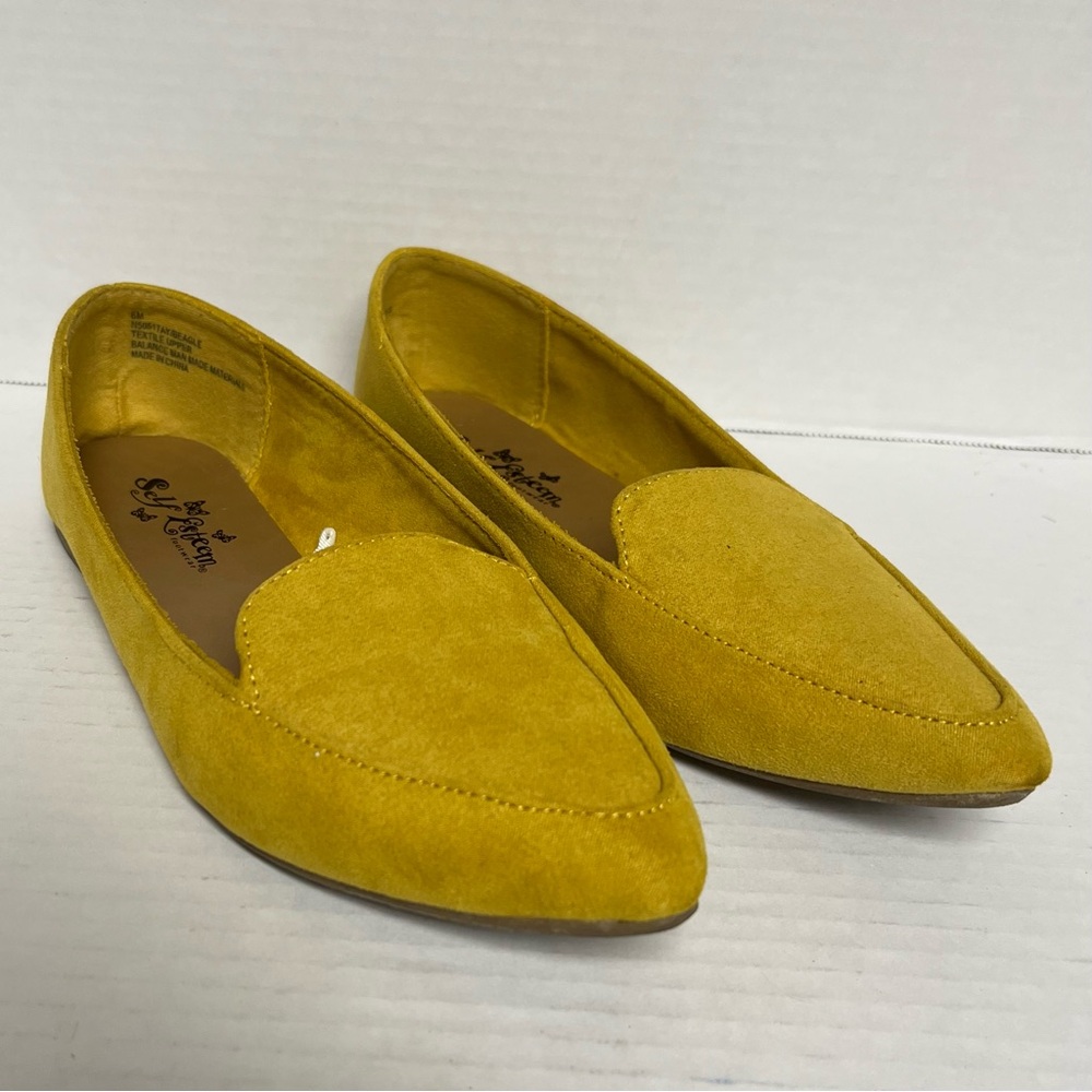 Self Esteem Mustard Suede Like Flats
